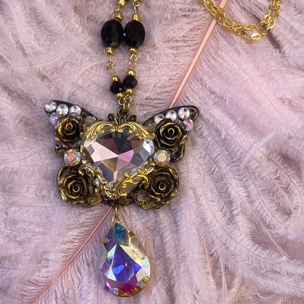 Butterfly heart necklace